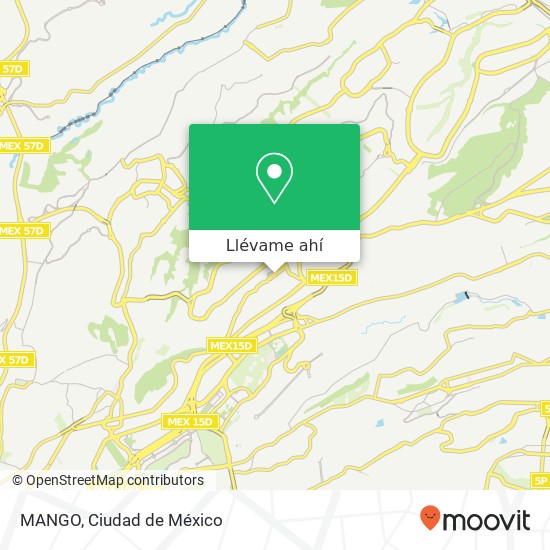 Mapa de MANGO, Paseo de los Tamarindos Cooperativa Palo Alto 05110 Cuajimalpa de Morelos, Ciudad de México