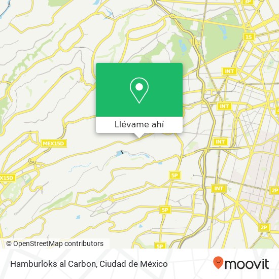 Mapa de Hamburloks al Carbon, Camino a Santa Fe María G de García Ruiz 01160 Álvaro Obregón, Distrito Federal