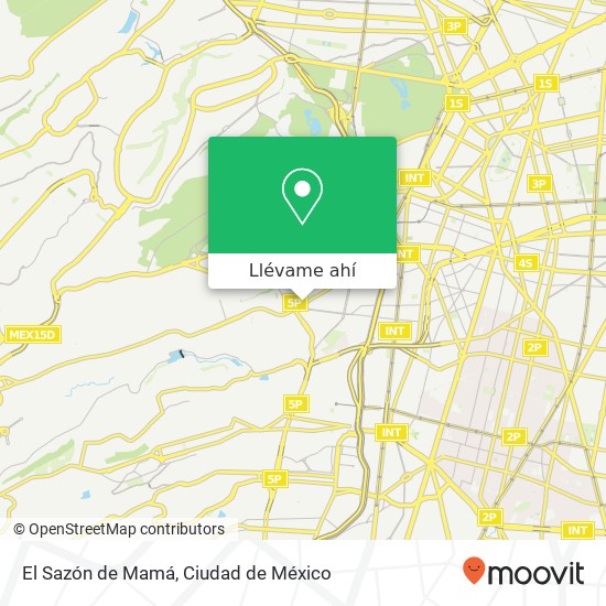 Mapa de El Sazón de Mamá, Camino Real a Toluca Bosques 1ra Secc 01160 Álvaro Obregón, Distrito Federal