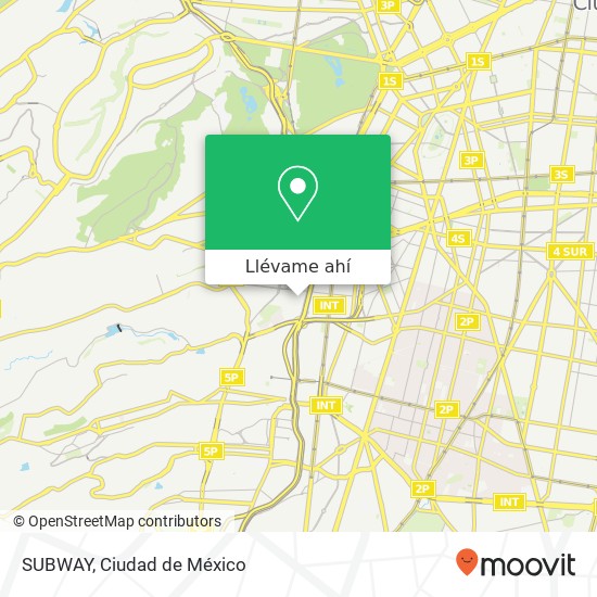 Mapa de SUBWAY, Calle 16 San Pedro de los Pinos 01180 Álvaro Obregón, Distrito Federal