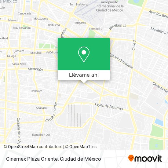 Mapa de Cinemex Plaza Oriente