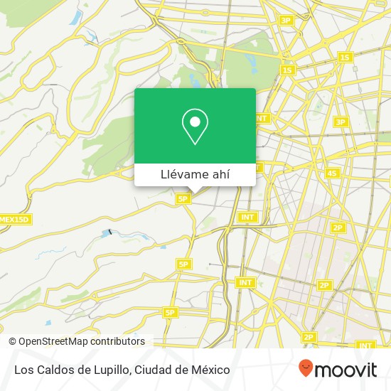 Mapa de Los Caldos de Lupillo, Camino Real a Toluca Sede Delegacional 01150 Álvaro Obregón, Ciudad de México