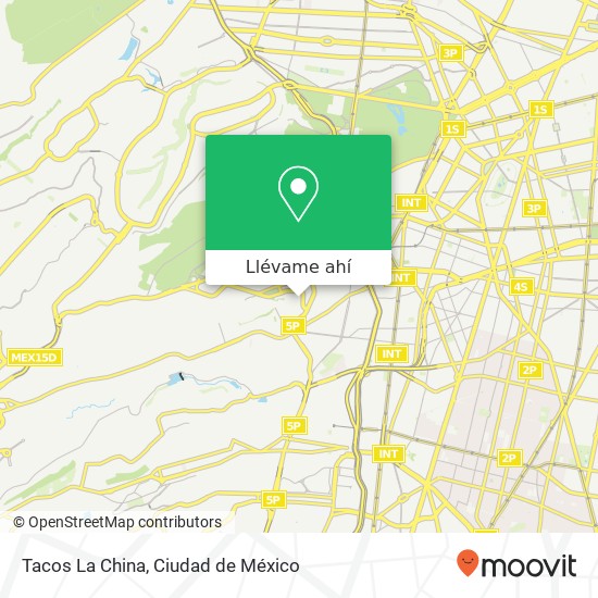Mapa de Tacos La China, Mineros Real del Monte 01130 Álvaro Obregón, Distrito Federal