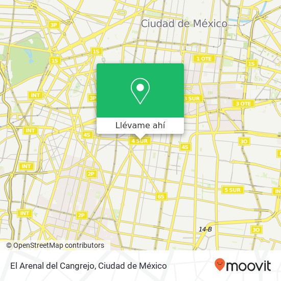 Mapa de El Arenal del Cangrejo, Avenida Universidad Narvarte Oriente 03023 Benito Juárez, Distrito Federal