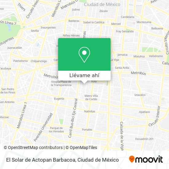 Mapa de El Solar de Actopan Barbacoa