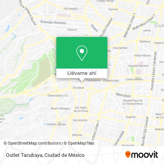 Mapa de Outlet Tacubaya