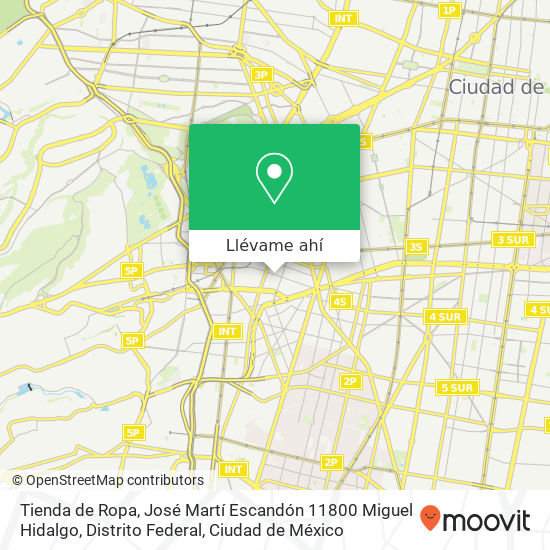 Mapa de Tienda de Ropa, José Martí Escandón 11800 Miguel Hidalgo, Distrito Federal