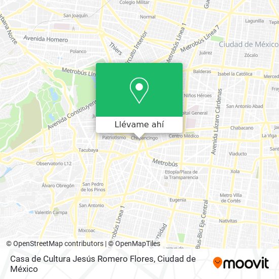 Mapa de Casa de Cultura Jesús Romero Flores