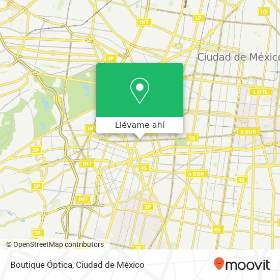 Mapa de Boutique Óptica, Calle Tepic Roma Sur 06760 Cuauhtémoc, Distrito Federal
