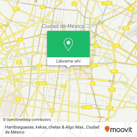 Mapa de Hamburguesas, kekas, chelas & Algo Mas., Calle Ventura G Tena Asturias 06850 Cuauhtémoc, Ciudad de México