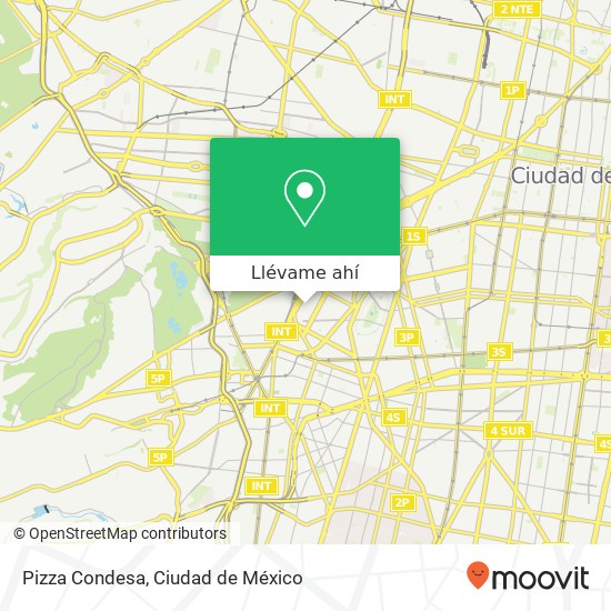 Mapa de Pizza Condesa, Zamora Condesa 06140 Cuauhtémoc, Distrito Federal