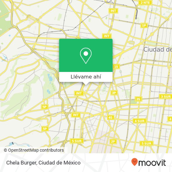 Mapa de Chela Burger, Avenida Vicente Suárez Condesa 06140 Cuauhtémoc, Distrito Federal