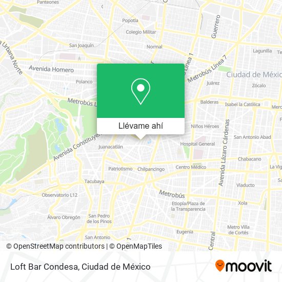 Mapa de Loft Bar Condesa