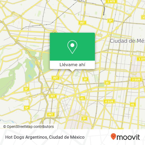 Mapa de Hot Dogs Argentinos, Avenida Tamaulipas Hipódromo 06100 Cuauhtémoc, Ciudad de México