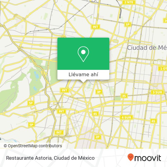 Mapa de Restaurante Astoria, Eje 2 Sur 14 Condesa 06140 Cuauhtémoc, Distrito Federal