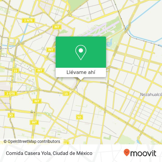 Mapa de Comida Casera Yola, Avenida Río Churubusco Pantitlán 08100 Iztacalco, Distrito Federal