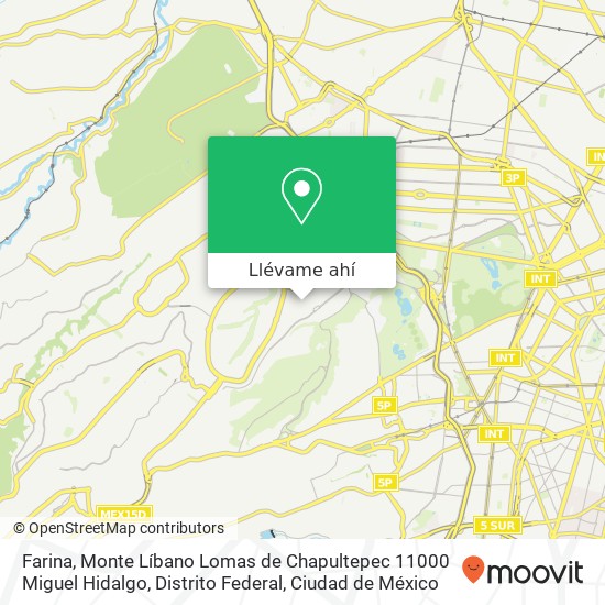 Mapa de Farina, Monte Líbano Lomas de Chapultepec 11000 Miguel Hidalgo, Distrito Federal