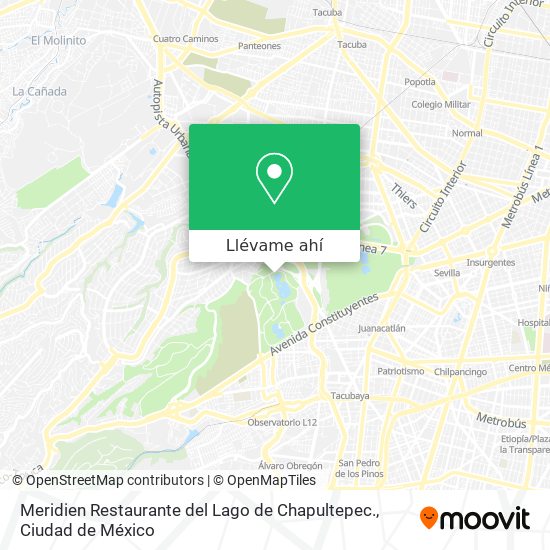 Mapa de Meridien Restaurante del Lago de Chapultepec.