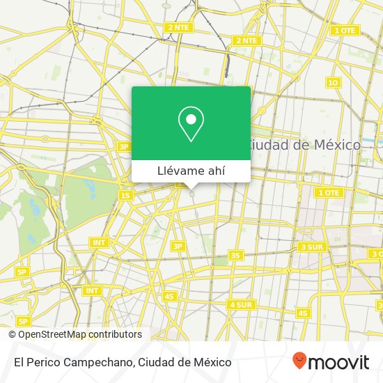 Mapa de El Perico Campechano, Orizaba Roma Norte 06700 Cuauhtémoc, Ciudad de México