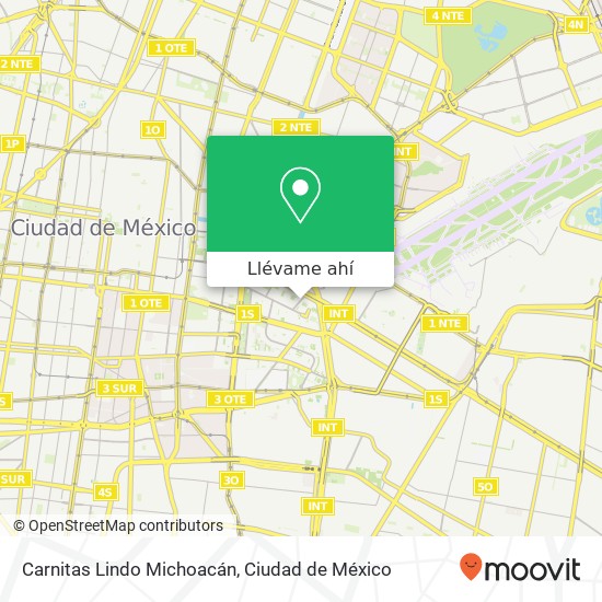 Mapa de Carnitas Lindo Michoacán, Avenida Anselmo de la Portilla Jardín Balbuena 15900 Venustiano Carranza, Ciudad de México