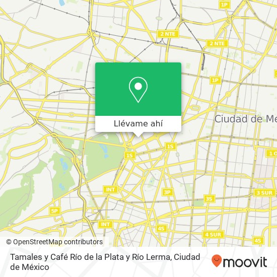 Mapa de Tamales y Café Río de la Plata y Río Lerma, Río Lerma Colonia Cuauhtémoc 06500 Cuauhtémoc, Ciudad de México