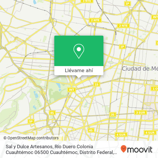 Mapa de Sal y Dulce Artesanos, Río Duero Colonia Cuauhtémoc 06500 Cuauhtémoc, Distrito Federal