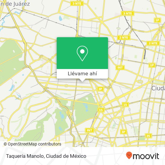 Mapa de Taquería Manolo, Calle Lope de Vega Chapultepec Morales 11580 Miguel Hidalgo, Distrito Federal
