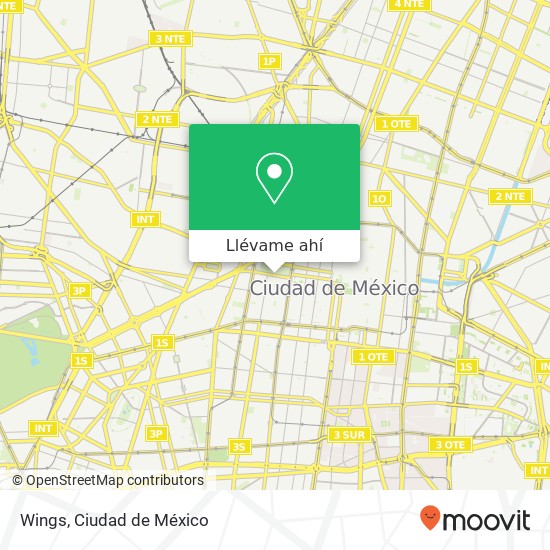 Mapa de Wings, Avenida Juárez Centro 06010 Cuauhtémoc, Ciudad de México