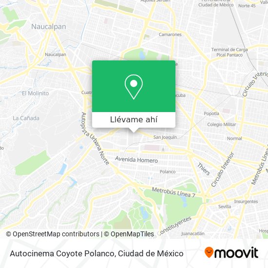 Cómo llegar a Autocinema Coyote Polanco en Naucalpan De Juárez en Autobús o  Metro?