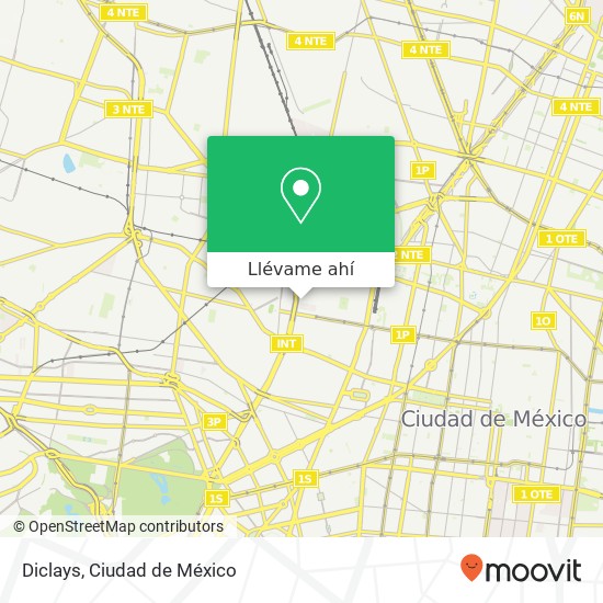 Mapa de Diclays, Calle Salvador Díaz Mirón Santa María La Ribera 06400 Cuauhtémoc, Distrito Federal