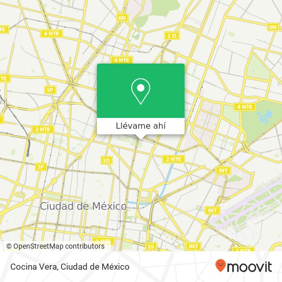 Mapa de Cocina Vera, Calle Cuarzo Felipe Ángeles 15310 Venustiano Carranza, Distrito Federal