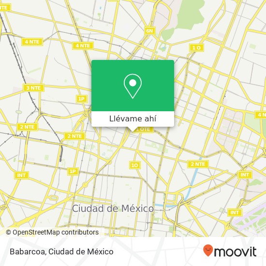 Mapa de Babarcoa, Calle Plomo Valle Gómez 06240 Cuauhtémoc, Distrito Federal