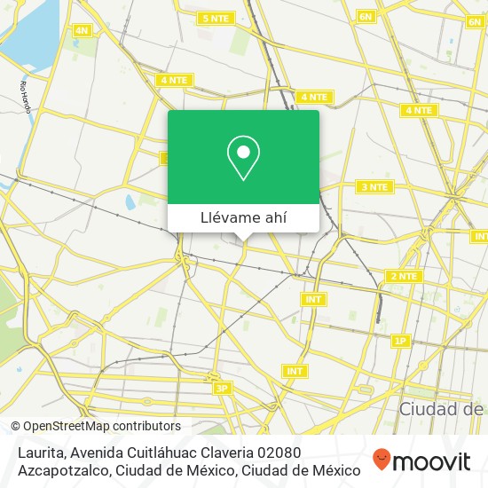 Mapa de Laurita, Avenida Cuitláhuac Claveria 02080 Azcapotzalco, Ciudad de México