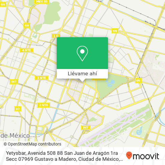 Mapa de Yetysbar, Avenida 508 88 San Juan de Aragón 1ra Secc 07969 Gustavo a Madero, Ciudad de México