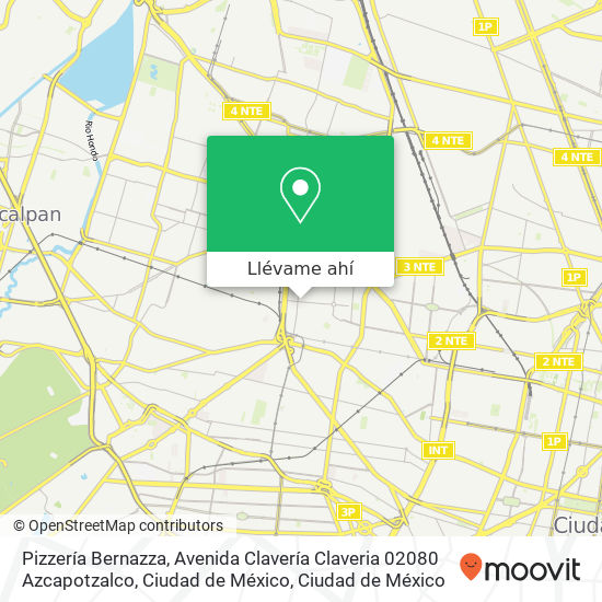 Mapa de Pizzería Bernazza, Avenida Clavería Claveria 02080 Azcapotzalco, Ciudad de México