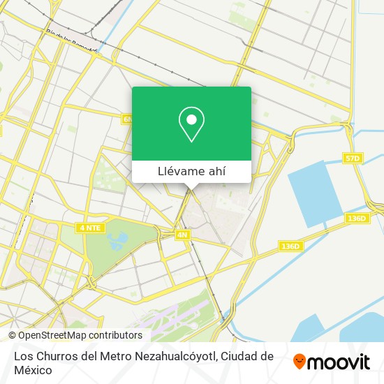 Mapa de Los Churros del Metro Nezahualcóyotl