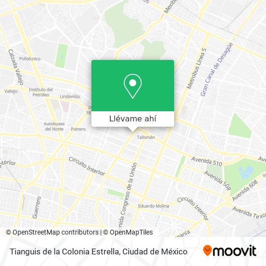 Mapa de Tianguis de la Colonia Estrella