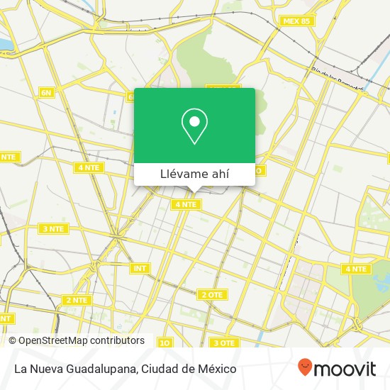 Mapa de La Nueva Guadalupana, Moctezuma Aragón 07000 Gustavo a Madero, Ciudad de México