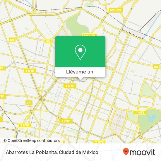 Mapa de Abarrotes La Poblanita, Garrido Aragón 07000 Gustavo A Madero, Distrito Federal