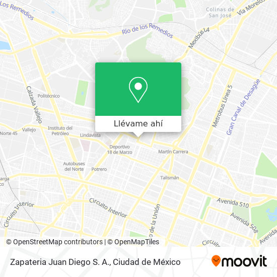 Mapa de Zapateria Juan Diego S. A.
