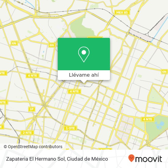 Mapa de Zapateria El Hermano Sol, Paseo Zumárraga Aragón 07000 Gustavo A Madero, Distrito Federal