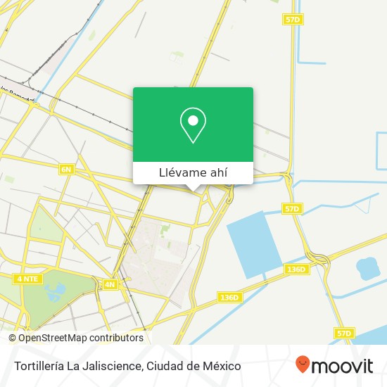 Mapa de Tortillería La Jaliscience, Avenida Plaza Central Las Antenas 57130 Nezahualcóyotl, México