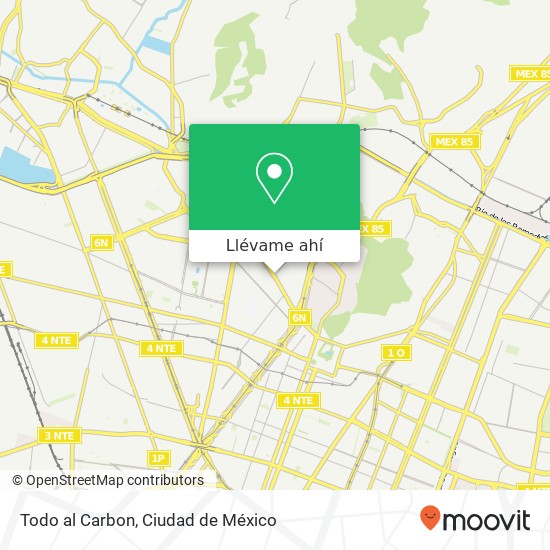 Mapa de Todo al Carbon, Avenida Cienfuegos Res Zacatenco 07369 Gustavo A Madero, Distrito Federal