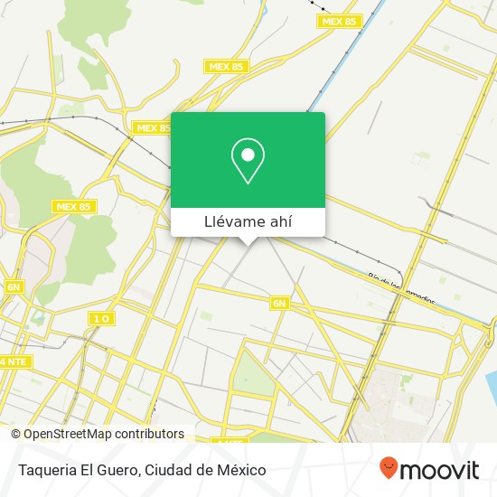 Mapa de Taqueria El Guero, Avenida León de los Aldama San Felipe de Jesús 07510 Gustavo A Madero, Distrito Federal