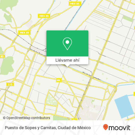 Mapa de Puesto de Sopes y Carnitas, Avenida Río de los Remedios Valle de Aragón 1ra Secc 57100 Nezahualcóyotl, México