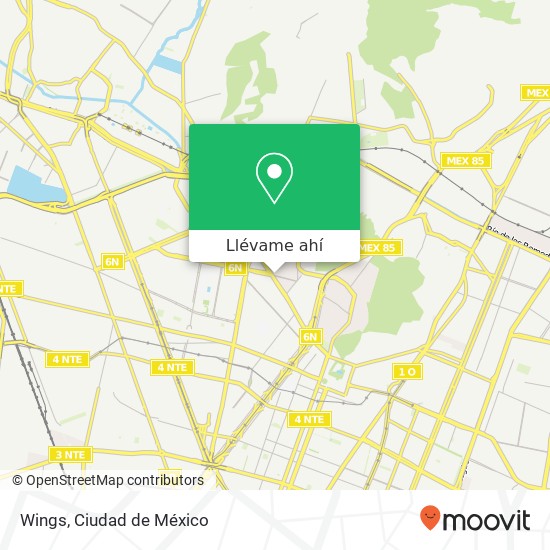Mapa de Wings, Moyobamba Res Zacatenco 07369 Gustavo A Madero, Distrito Federal