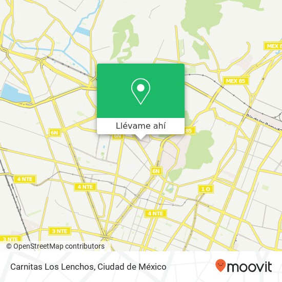 Mapa de Carnitas Los Lenchos, Moyobamba Res Zacatenco 07369 Gustavo A Madero, Distrito Federal