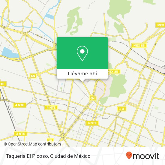 Mapa de Taqueria El Picoso, Calzada Ticomán Lindavista 07300 Gustavo A Madero, Distrito Federal