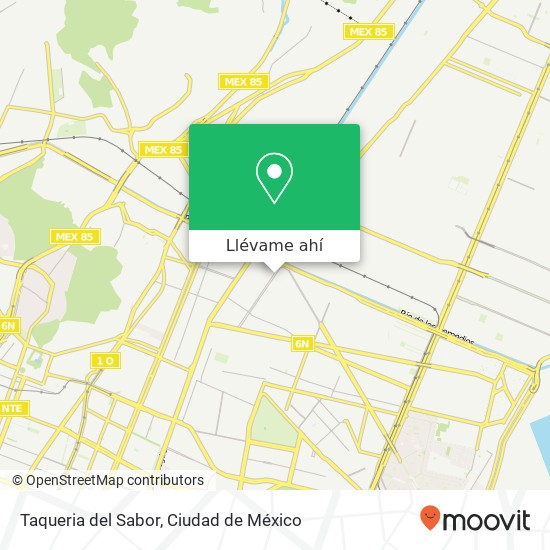 Mapa de Taqueria del Sabor, Avenida León de los Aldama San Felipe de Jesús 07510 Gustavo A Madero, Distrito Federal