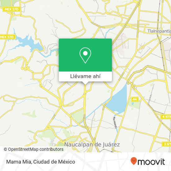 Mapa de Mama Mia, Boulevard Manuel Ávila Camacho Ciudad Satélite 53100 Naucalpan de Juárez, México